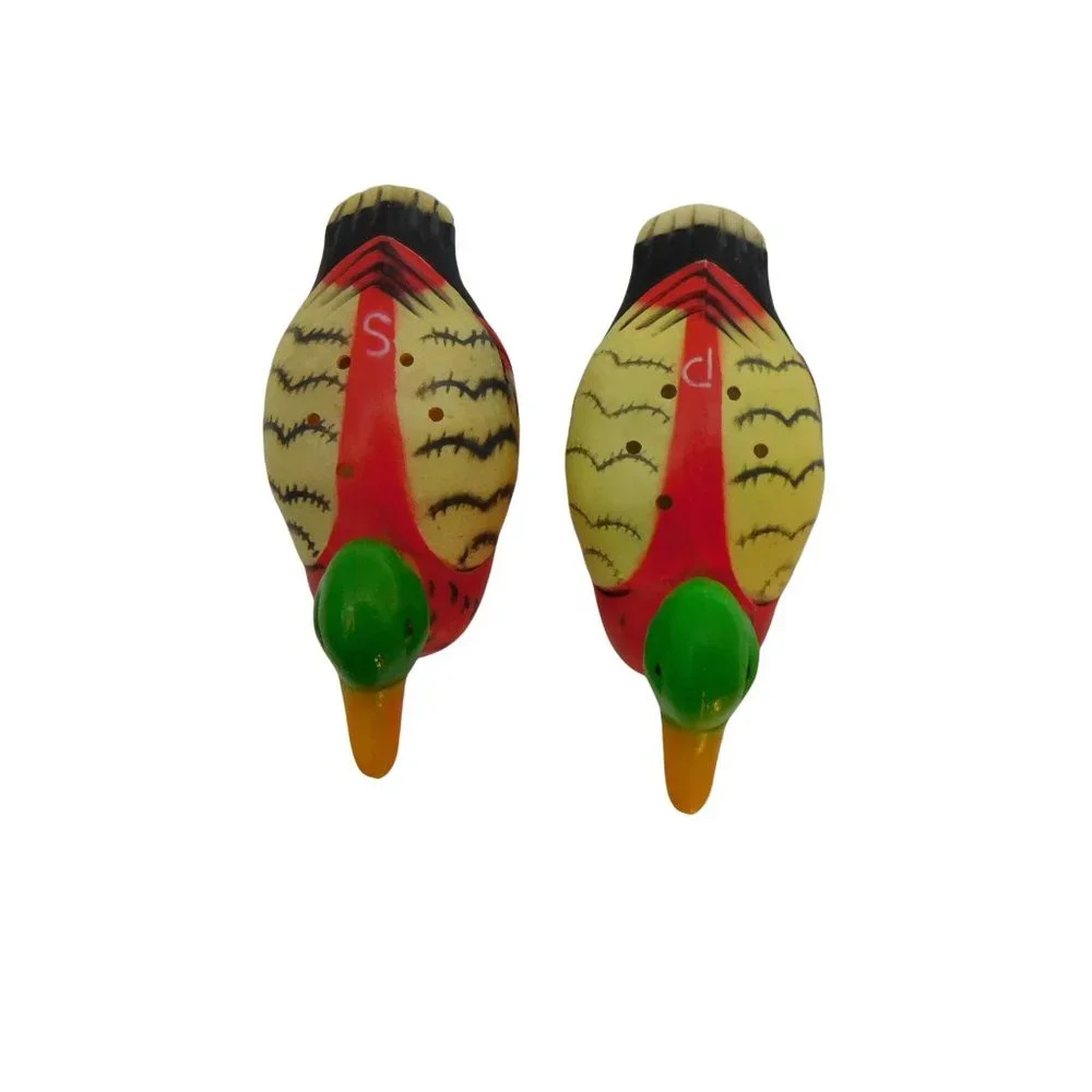 Vintage Salt & Pepper Set Souvenir Resin Mallard Ducks 1970s Approx 2 .5